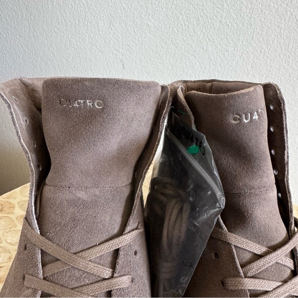 NWT Cu4tro Men's Norris Taupe Suede Leather High-Top Sneakers size 7.5 - Picture 5 of 13
